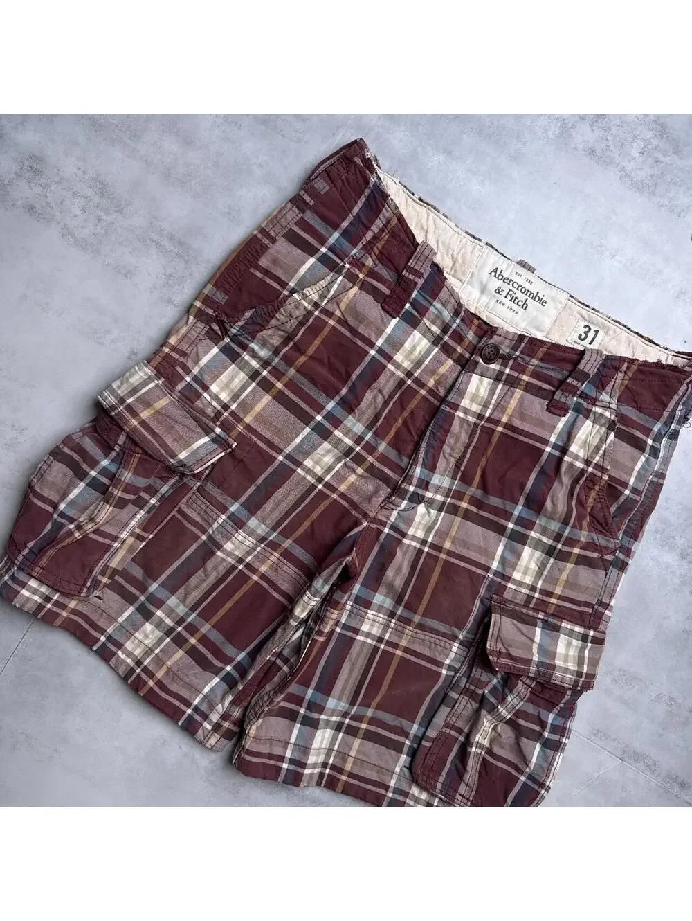 Y2K Abercrombie & Fitch Cargo Plaid Color Shorts